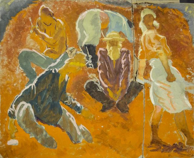 Самохвалов А.Н. Эскиз к картине «Щебенщики». 1926 Самохвалов А.Н. Эскиз к картине «Щебенщики». 1926